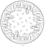 coloriage mandala bonhomme de neige